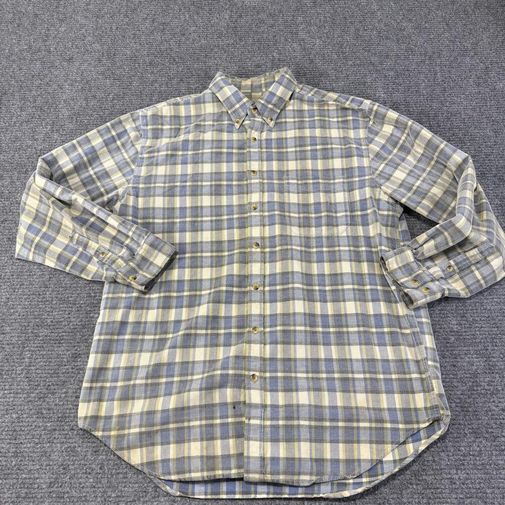 The Territory Ahead Shirt Mens XLT Blue Plaid Cotton Long Sleeve Button Front